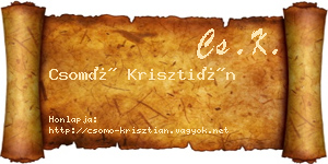 Csomó Krisztián névjegykártya